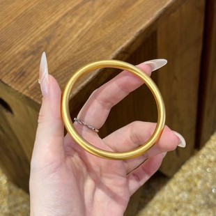 金店同款沙金仿真金古法素圈传承手镯女款高级感手镯送女友礼物