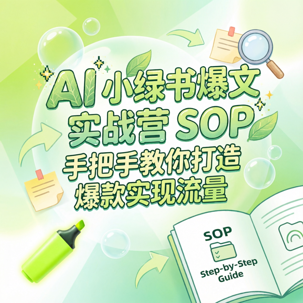 AI 小绿书爆文实战营 SOP 手把手教你打造爆款实现流量