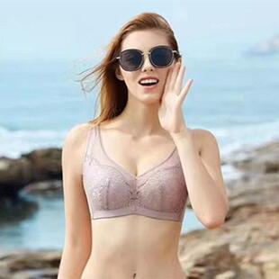 品牌蕾丝背心式 舒适软钢圈文胸罩聚拢调整型收副乳女内衣8858 薄款