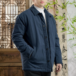草民麻衣男士棉袄外套棉服棉衣中式加厚冬衣保暖宽松休闲国风冬季