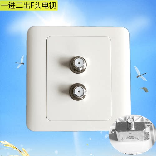 一进二出有线电视插座面板86型