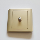 金色一位F头面板86型卫星电视有线数字宽频一进一出插座 英制