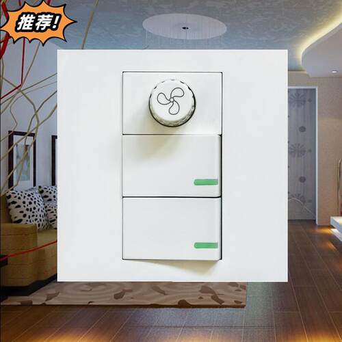 86型二开加调速器风扇开关面板