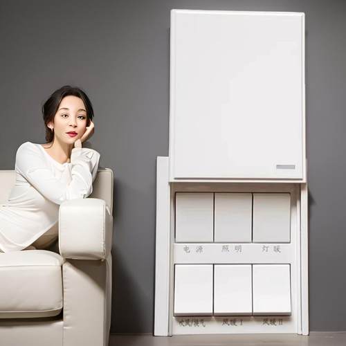 浴霸开关六开滑盖翻盖带防水盒6开16A风暖浴室法狮龙通用86型面板