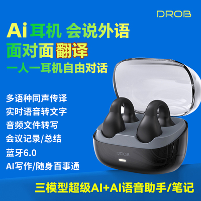电萝卜K20实时翻译AI蓝牙耳机同声传译140国语言deepseek会议记录