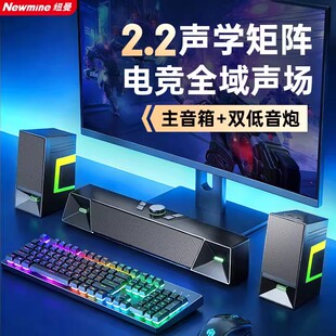 纽曼V6电脑音响V1pro 带麦克风重低音 电竞游戏桌面手机蓝牙音箱