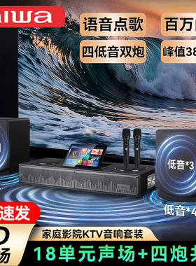 aiwa爱华WA222/111电视音响K歌低音炮 语音点歌机家庭影院KTV音箱