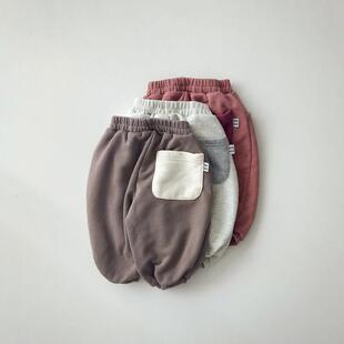 哦哦乐韩国童装现货韩国童装幼儿园小童百搭运动长裤子男女童春秋