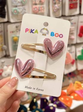 哦哦乐12.25直播韩国pikaboo儿童发饰闪亮爱心发卡边夹