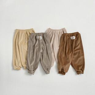 哦哦乐韩国童装儿童加绒裤子秋冬款韩国童装男童女童宝宝幼儿园百