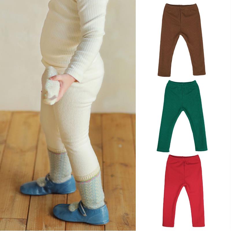 哦哦乐韩国童装坑条加绒裤 韩国Amber正品儿童冬季保暖坑条加绒裤