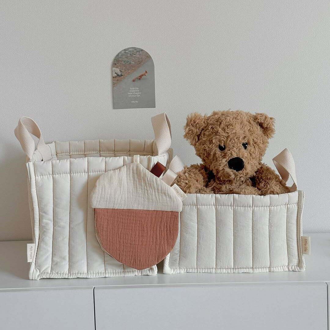 哦哦乐韩国宠物零食收纳篮绗缝收纳篮可爱婴幼儿尿布玩具用品收纳