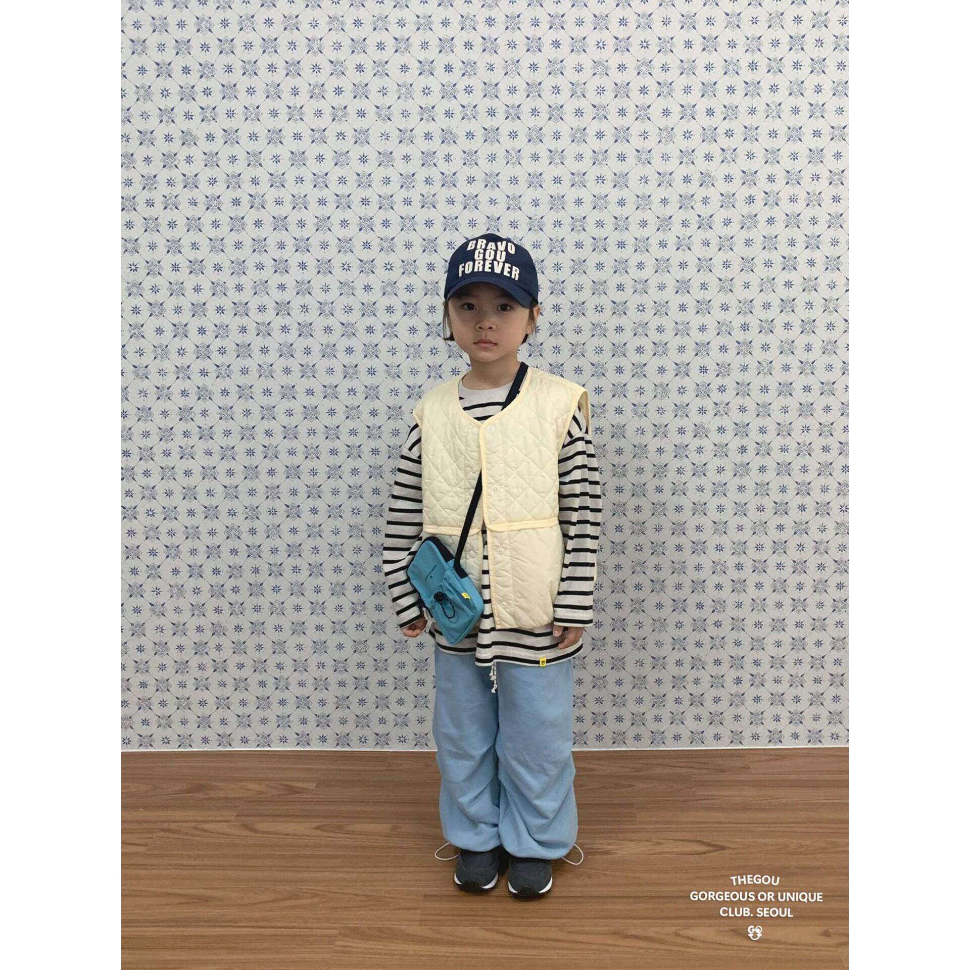 哦哦乐韩国童装现货GOU26春季新品男童女童薄夹棉马甲