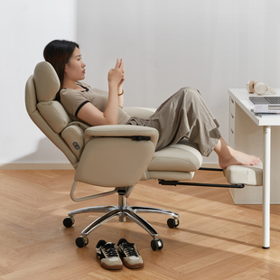 八九间C8老板椅真皮可躺平180度午睡办公椅子 人体工学电脑椅沙发