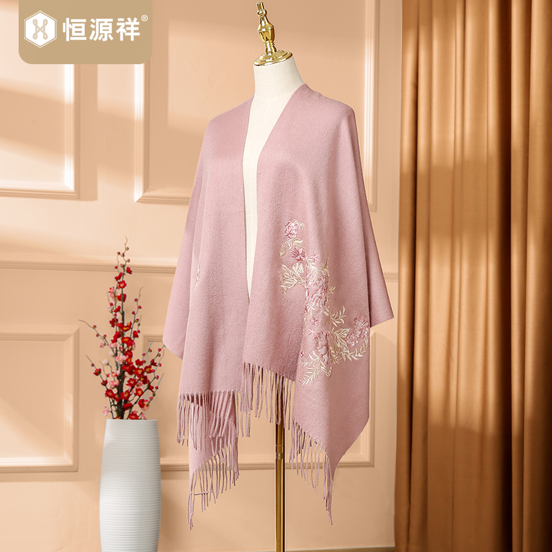 恒源祥羊毛围巾印花复古民族风无