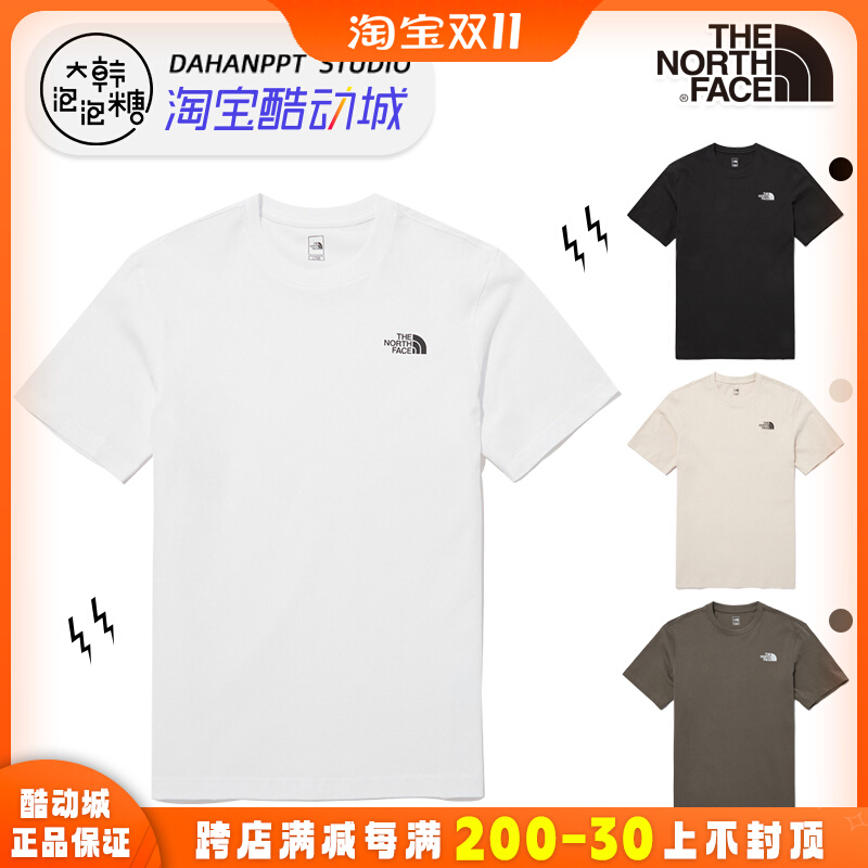 韩国代购TheNorthFace北面短袖T恤23春夏男女基础纯棉小标NT7UP41