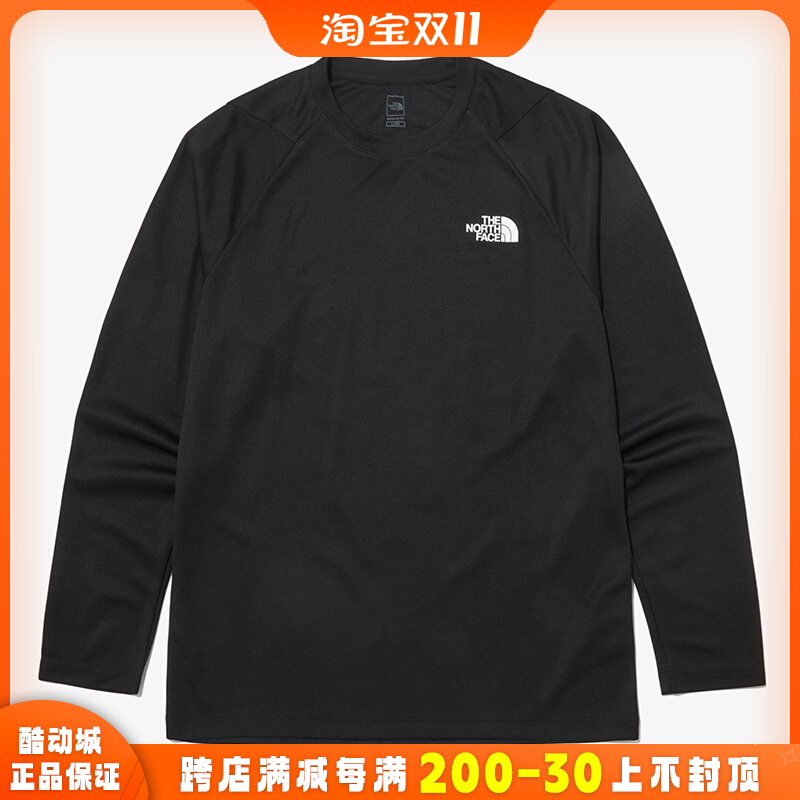 韩国代购TheNorthFace北面T恤男长袖打底运动速干弹力透气NT7TP00
