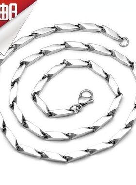 钛钢不褪色个性菱形潮女项链条