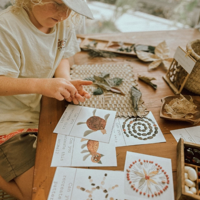 瑞吉欧蒙氏自然物图形创作游戏卡