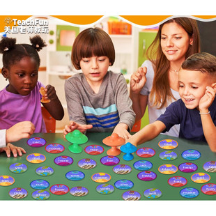 220高频词sight words太空飞碟吸词趣味游戏亲子桌游英语教师教具