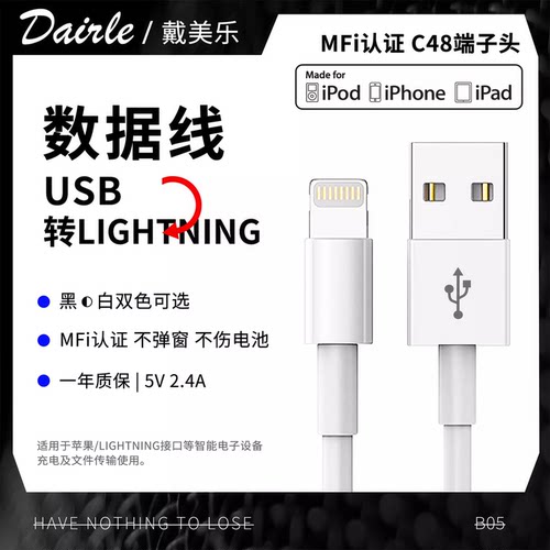 苹果手机数据线经典款单头1米15W
