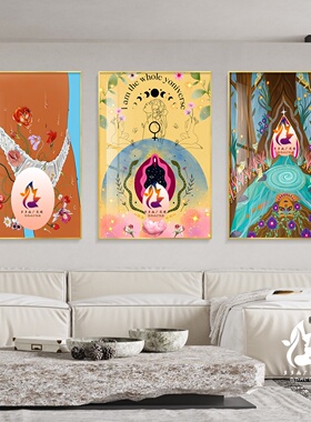 简约创意私密艺术装饰画女性生殖挂画月子中心美容院氛围布置墙壁