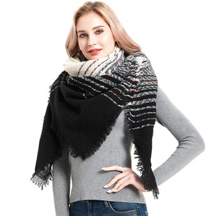 Men's And Women's Thick Neck Gradient Ring Yarn Square Scarf