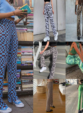 2025 Women's Fashion Street Water Ripple Print Micro-pants