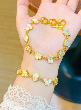 金店同款沙金珐琅彩Kitty猫手链三丽鸥凯蒂猫卡通手链送女友礼物