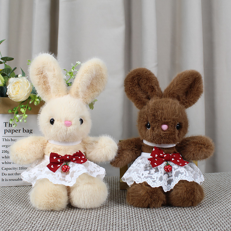 2025新款可爱甜美兔子玩偶安抚娃娃情侣兔生日礼物小兔子毛绒玩具