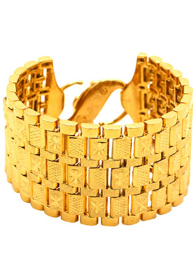 2025新款镀沙金大手表链男摆地摊老板手链板型45mm宽男款手串手饰