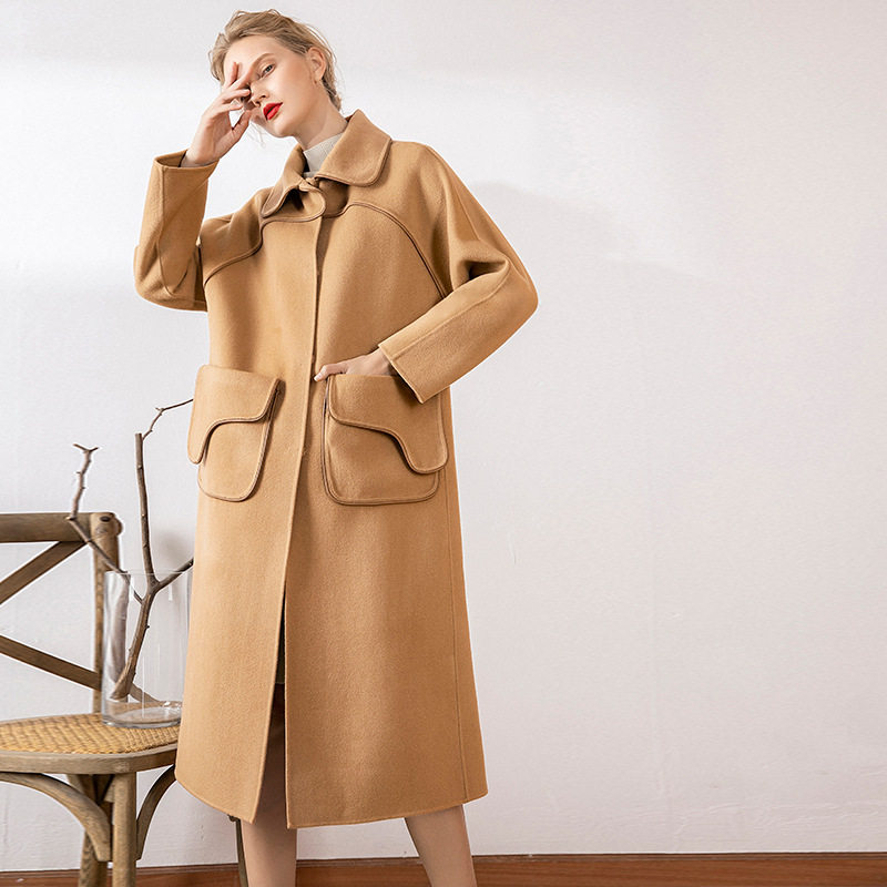 2025秋冬季新款名媛毛呢外套双面羊绒大衣中长款加厚宽松时尚女装
