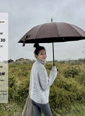 SHARLENE_2025秋冬新款_强推B入老钱风慵懒松弛杂色羊毛毛衣外套