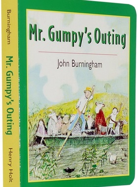 进口英文原版 现货【英文原版】和甘伯伯去游河 纸板书 英文原版 Mr.Gumpy's Outing 吴敏兰廖彩杏书单 儿童启蒙学习图画故事书