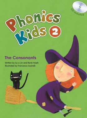 现货【英文原版】New Phonics Kids 2: The Consonants (BK+CD) 幼儿自然拼读：辅音 敦煌书局