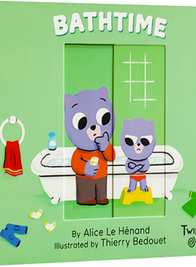 【外图原版】进口英文绘本 Pull And Play Bathtime 纸板书 抽拉机关操作书 洗澡时间 幼儿生活习惯培养 儿童启蒙图画书