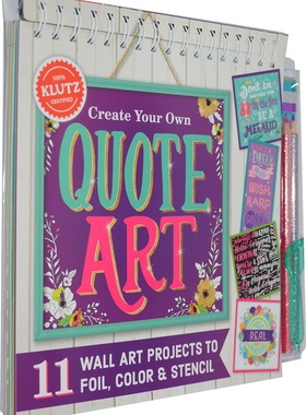 现货 进口手工书 英文原版 Klutz Create Your Own Quote Art 创造自己的艺术 颜色装饰儿童艺术启蒙书 STEAM体系
