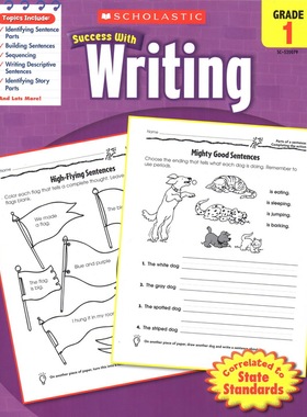 【外图原版】进口英文 学乐成功系列 Scholastic Success with Writing 1 一年级 写作练习 小学生家庭练习册 英文原版