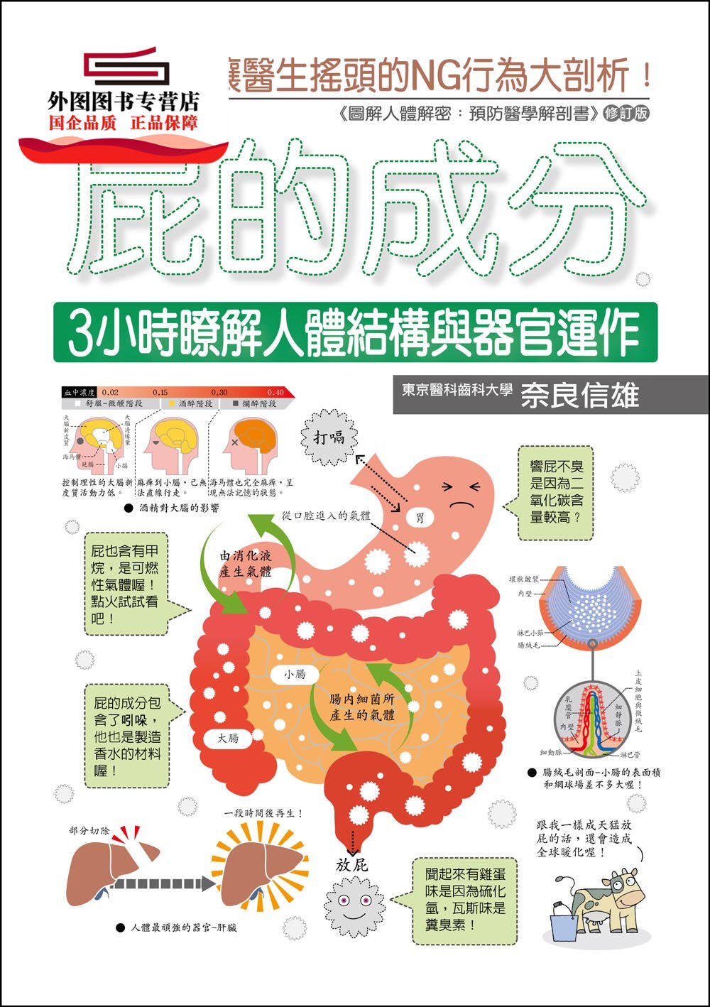 预售【外图台版】图解屁的成分:3小时了解人体结构与器官运作 / 奈良
