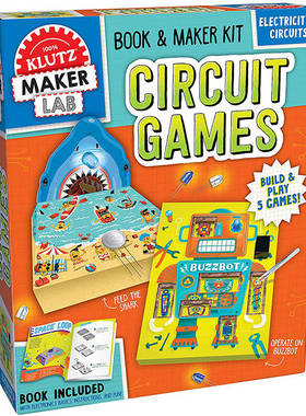 【外图原版】进口英文 Circuit Games [With AA Battery Holder, 2 Blue Leds, 3 White Leds, Wire]（手工/活动书）学乐出品Klutz