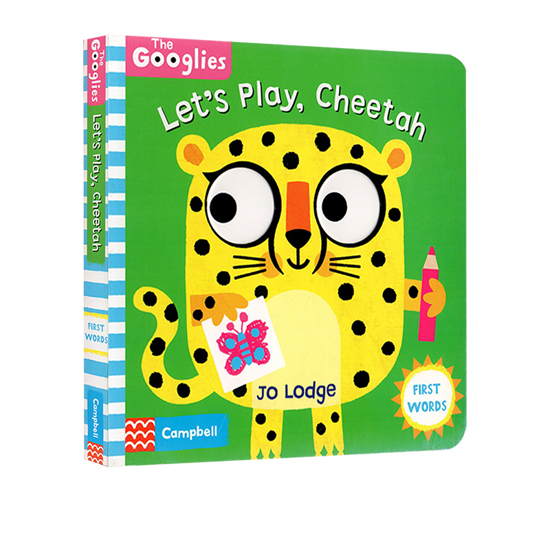 现货【英文原版】Wiggle and Giggle:Let's Play, Cheetah 幼儿行为礼仪规矩学习 启蒙机关操作书 纸板书