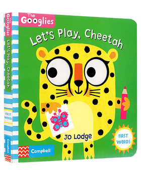 现货【英文原版】Wiggle and Giggle:Let's Play, Cheetah 幼儿行为礼仪规矩学习 启蒙机关操作书 纸板书