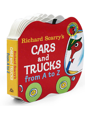 现货手掌书进口绘本 英语字母书A到Z Richard Scarry's Cars and Trucks from A to Z 0-3岁纸板书 理查德斯凯瑞