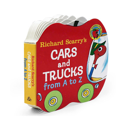 现货手掌书进口绘本 英语字母书A到Z Richard Scarry's Cars and Trucks from A to Z 0-3岁纸板书 理查德斯凯瑞