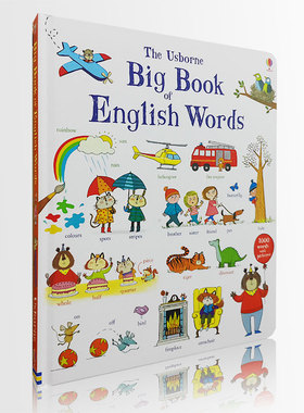 预售 英文原版 1000个单词the Usborne Big Book of English Words低幼儿童少儿英文原版进口英英语字典词典全彩图解词汇纸板