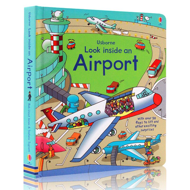 现货【Usborne 原版英文】 Look Inside An Airport 看里面系列机场百科 尤斯伯恩图书 英文绘本单词幼儿早教英语启蒙纸板书4+