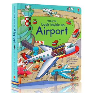 现货【Usborne 原版英文】 Look Inside An Airport 看里面系列机场百科 尤斯伯恩图书 英文绘本单词幼儿早教英语启蒙纸板书4+