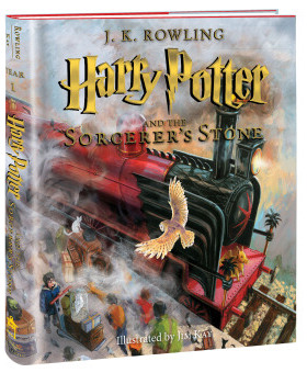 预售【英文原版】 美版-哈利波特与魔法石Harry Potter Sorcerer's Stone 彩色插图大开精装 珍藏纪念版绘本书 经典青少年故事