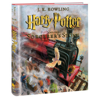 预售【英文原版】 美版-哈利波特与魔法石Harry Potter Sorcerer's Stone 彩色插图大开精装 珍藏纪念版绘本书 经典青少年故事