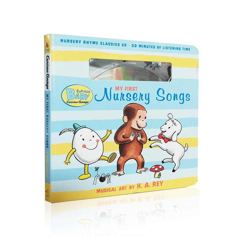 【外图原版】进口英文 curious baby my first nursery songs(带cd)